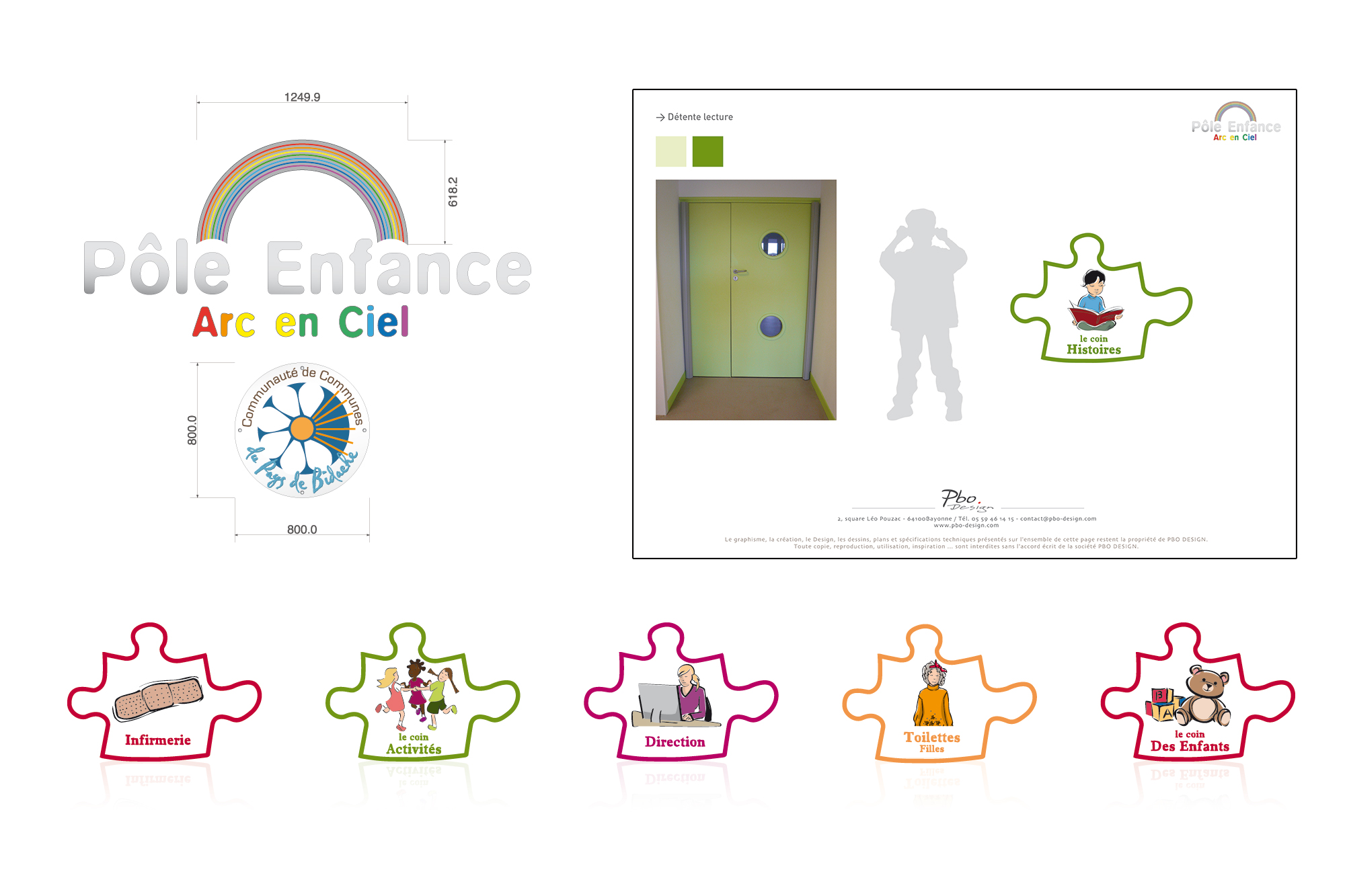 Enseignes et signalétique intérieure Pôle Enfance de Bidache 2