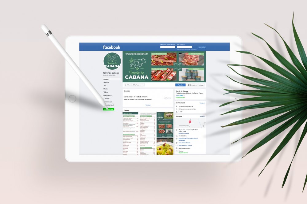 habillage graphique facebook Ferme Cabana